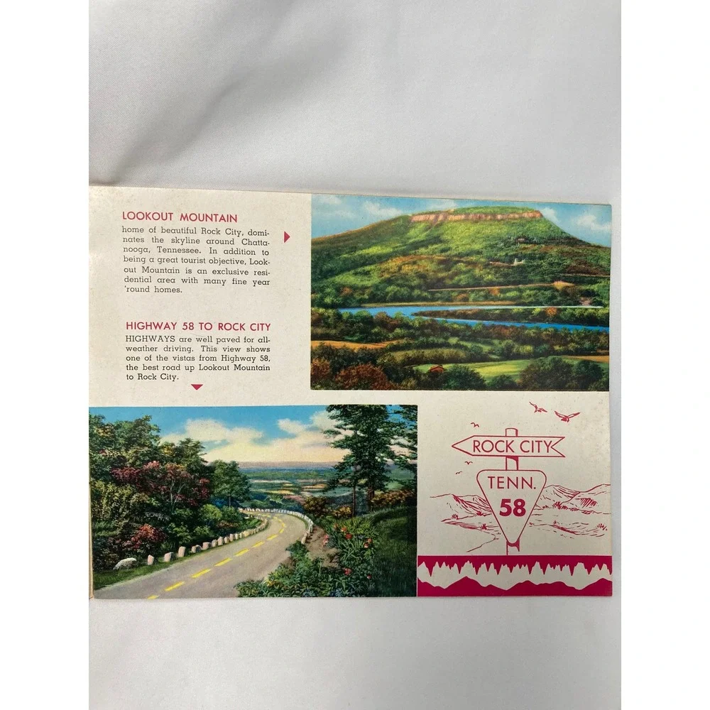 Vintage Rock City Gardens Souvenir Book Lookout Mountain‎ 1953 Curt Teich